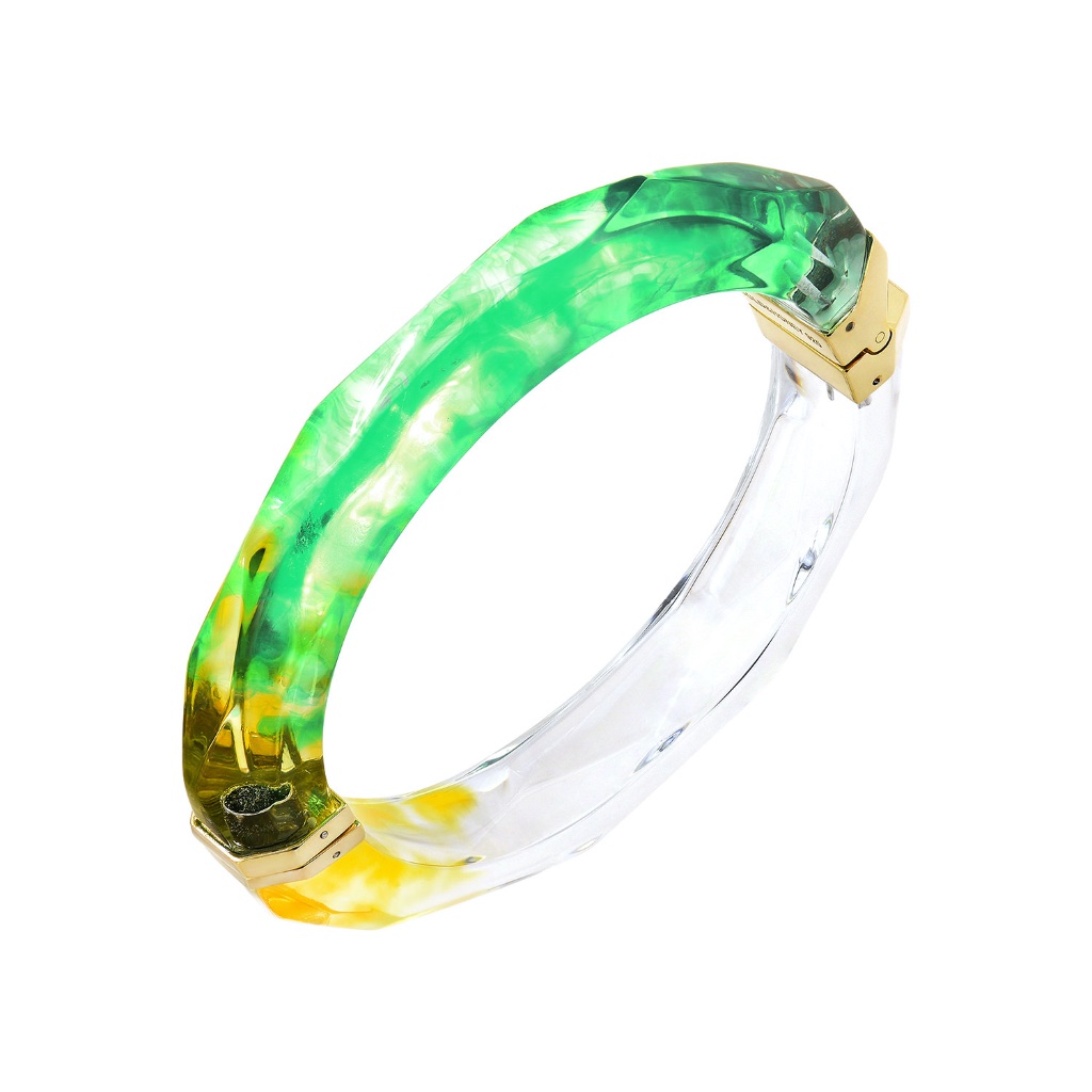Green Tie-Dyte Lucite Bangle